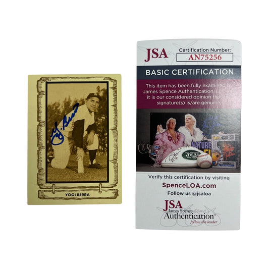 Yogi Berra Autographed New York Yankees Mini Card JSA