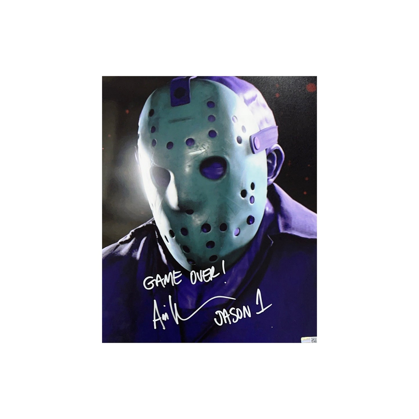 Ari Lehman Autographed Friday The 13th Close Up 11x14 "Game Over! Jason 1" Inscription Steiner CX
