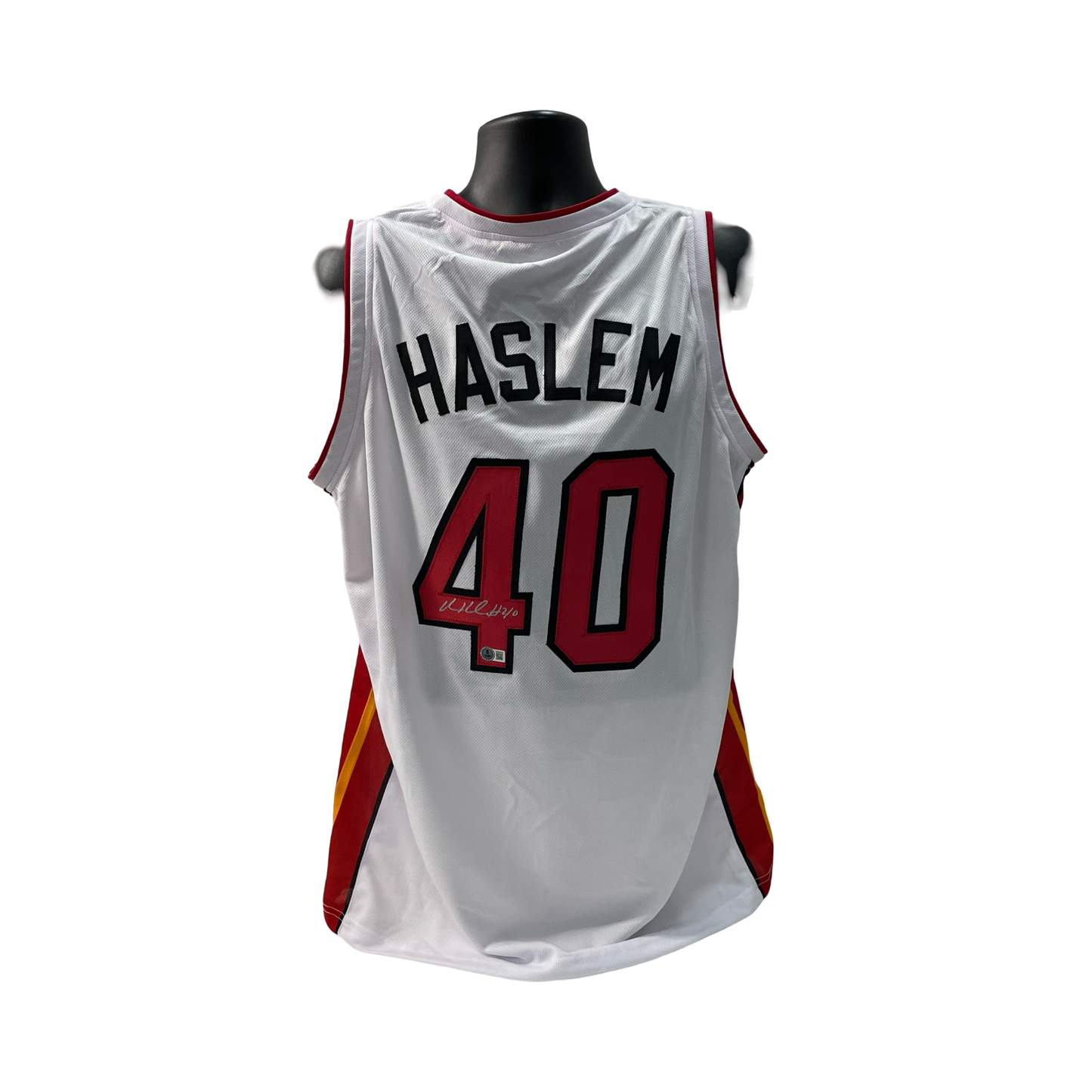 Udonis Haslem Autographed Miami Heat White Jersey Beckett