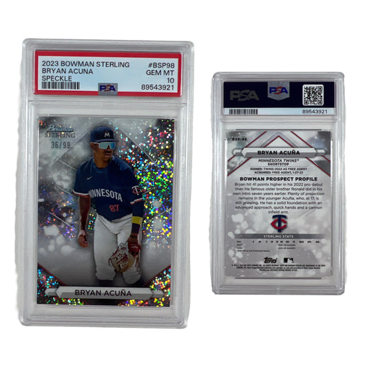 2023 Bowman Sterling Bryan Acuna #BSP98 Speckle /99 PSA GEM MT 10