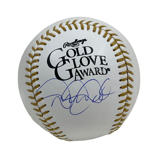Derek Jeter Autographed Gold Glove Logo Baseball JSA
