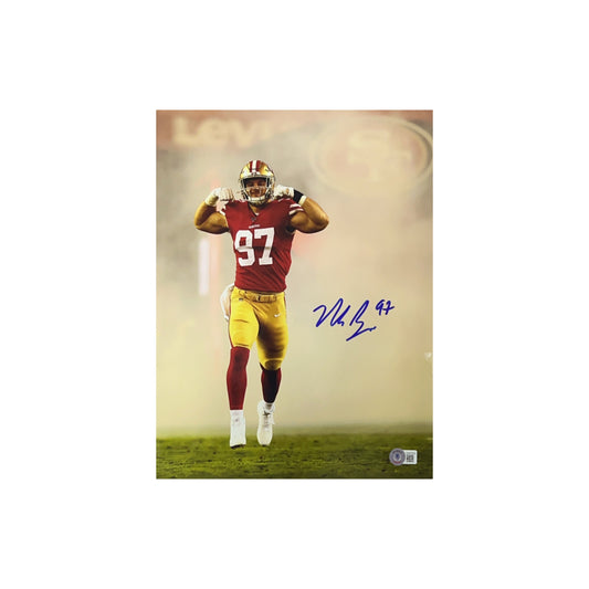 Nick Bosa Autographed San Francisco 49ers Pregame Flex 11x14 Beckett