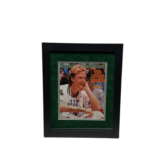 Larry Bird Autographed Boston Celtics Sports Illustrated Cover 8x10 Upper Deck - Framed