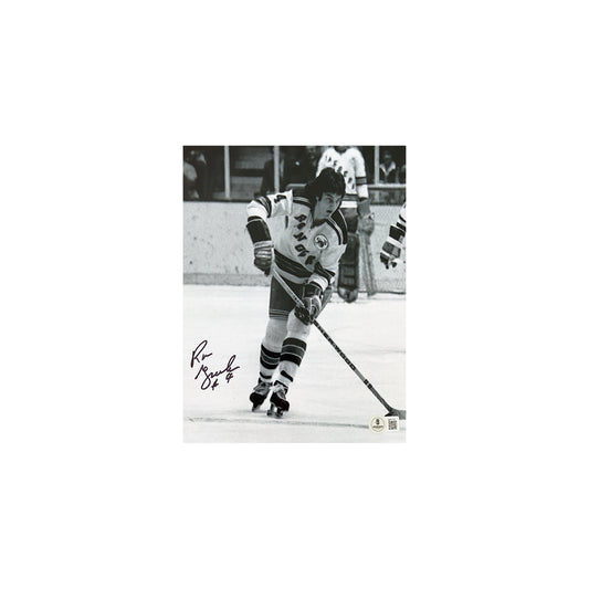 Ron Greschner Autographed New York Rangers B&W Skating 8x10 Beckett