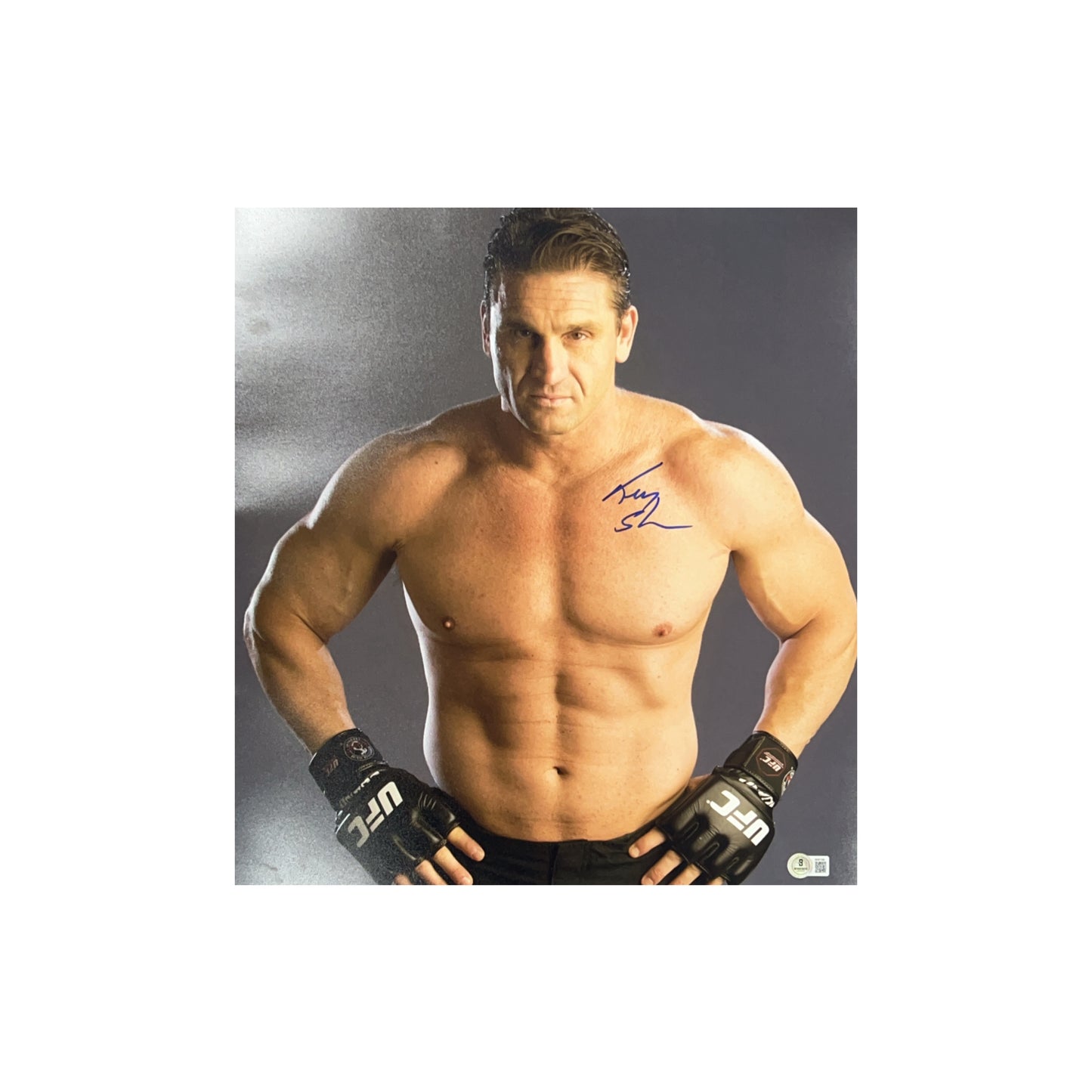 Ken Shamrock Autographed WWE WWF UFC Headshot 16x17 Beckett