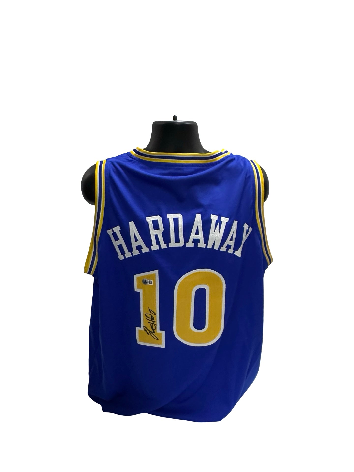 Tim Hardaway Sr Autographed Golden State Warriors Blue Jersey Beckett BAS