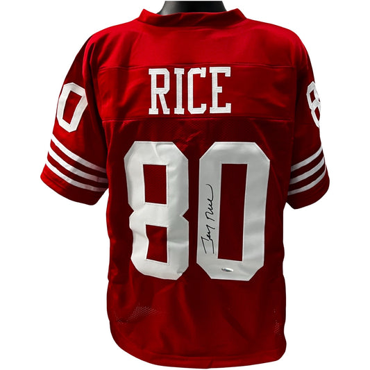 Jerry Rice Autographed San Francisco 49ers Red Jersey Tristar