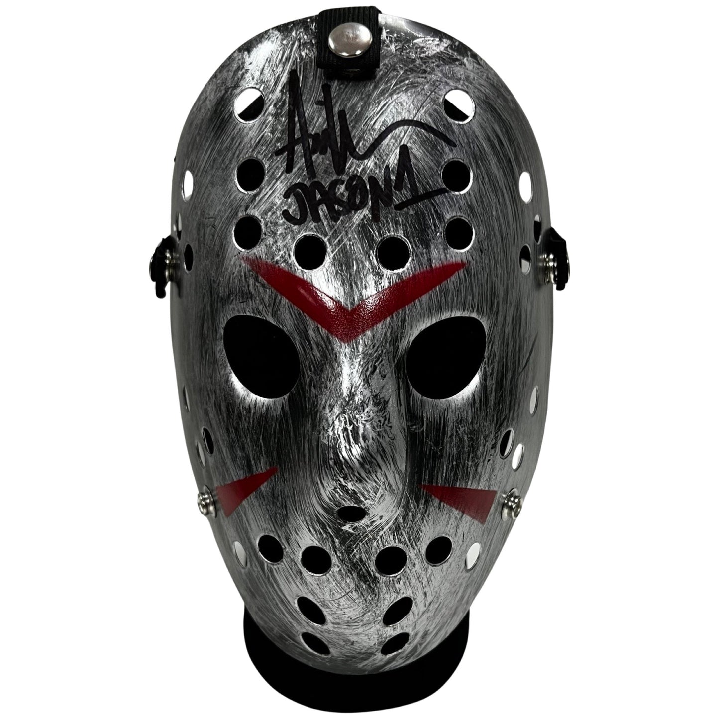 Ari Lehman Autographed Jason Voorhees Friday the 13th Silver Mask “Jason 1” Inscription Black Ink Steiner CX