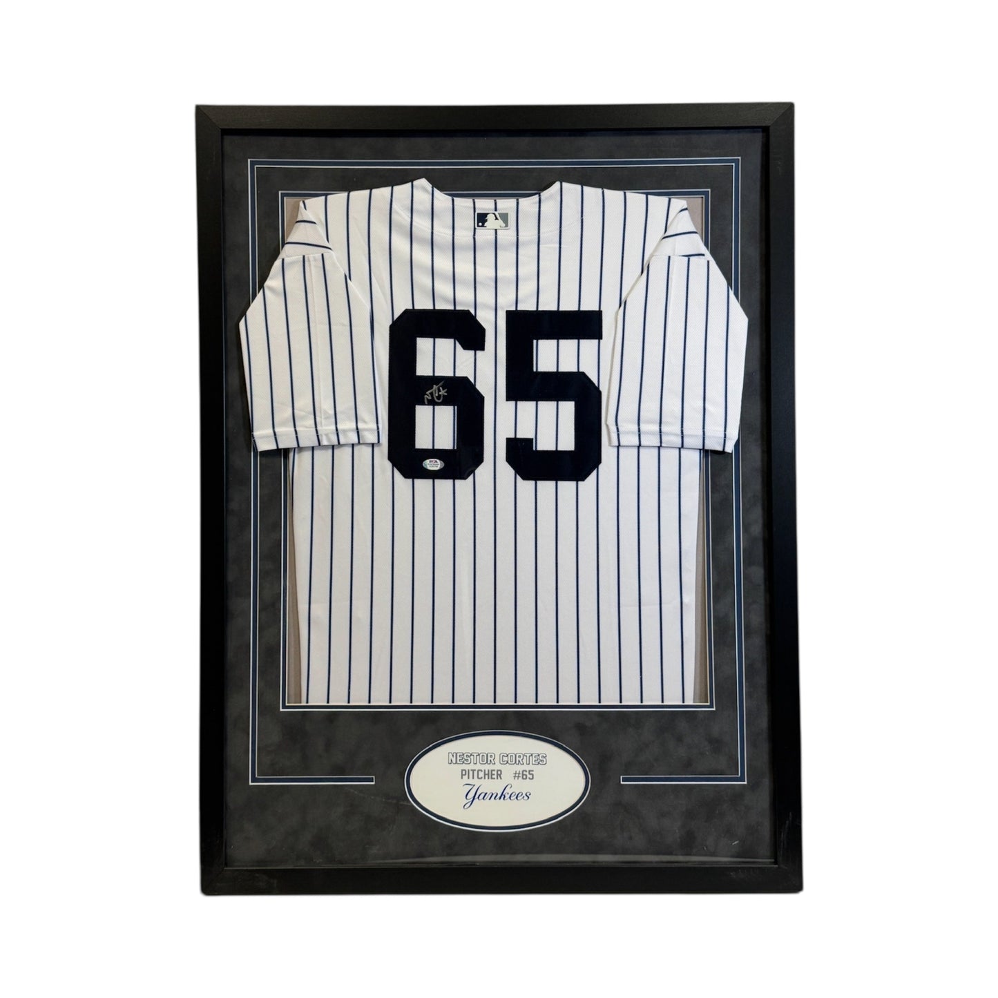 Nestor Cortes Autographed New York Yankees Framed Pinstripe Jersey PSA