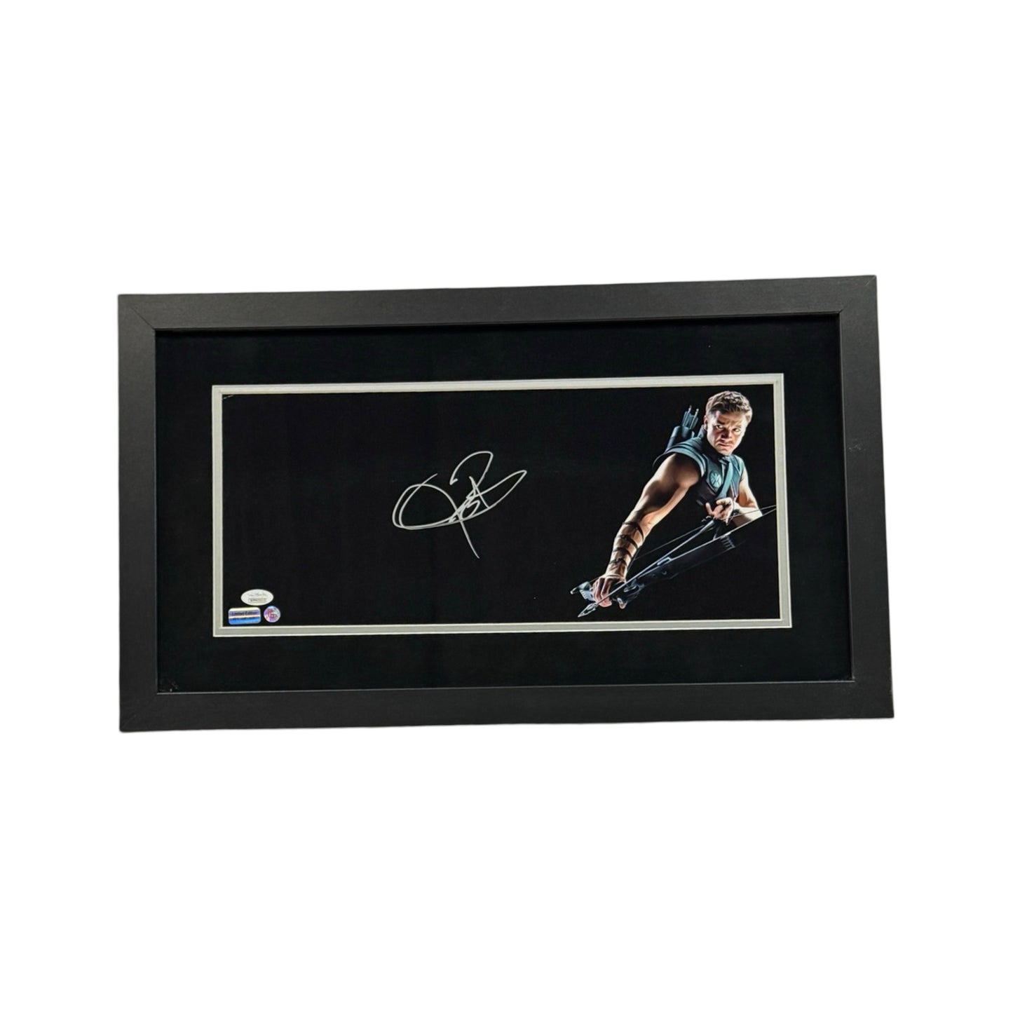 Jeremy Renner Autographed Marvel Avengers Hawkeye Framed 12x22 JSA