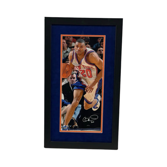 Allan Houston Autographed New York Knicks Framed 12x22 Steiner CX