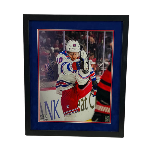 Artemi Panarin Autographed Leg Kick Framed 16X20 Beckett