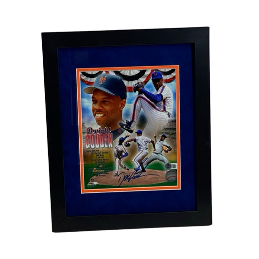 Doc Gooden Autographed New York Mets Stat Collage Framed 8x10 Beckett