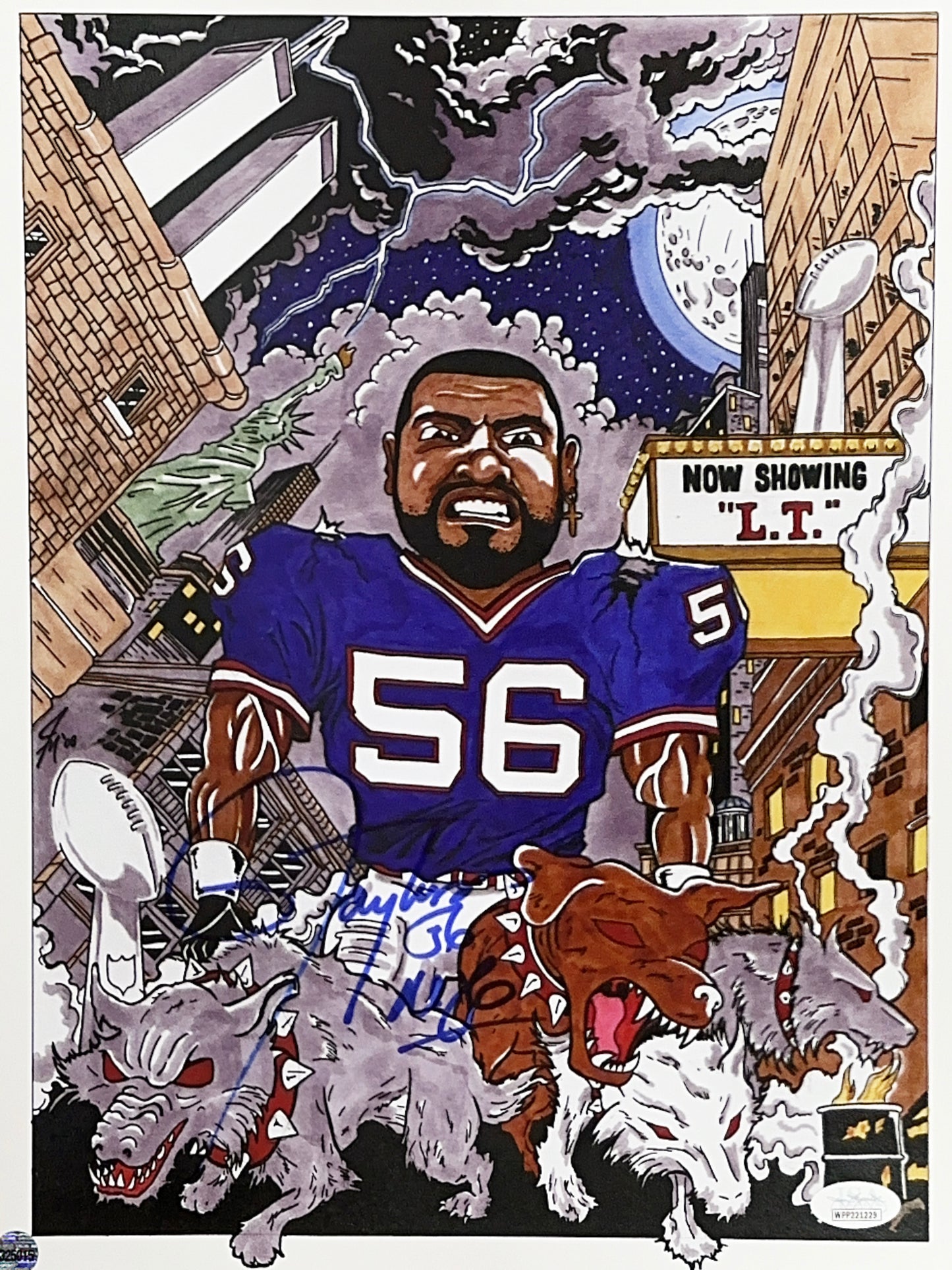 Lawrence Taylor Autographed New York Giants 11x14 Art JSA