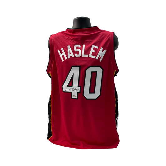 Udonis Haslem Autographed Miami Heat Red Jersey Beckett