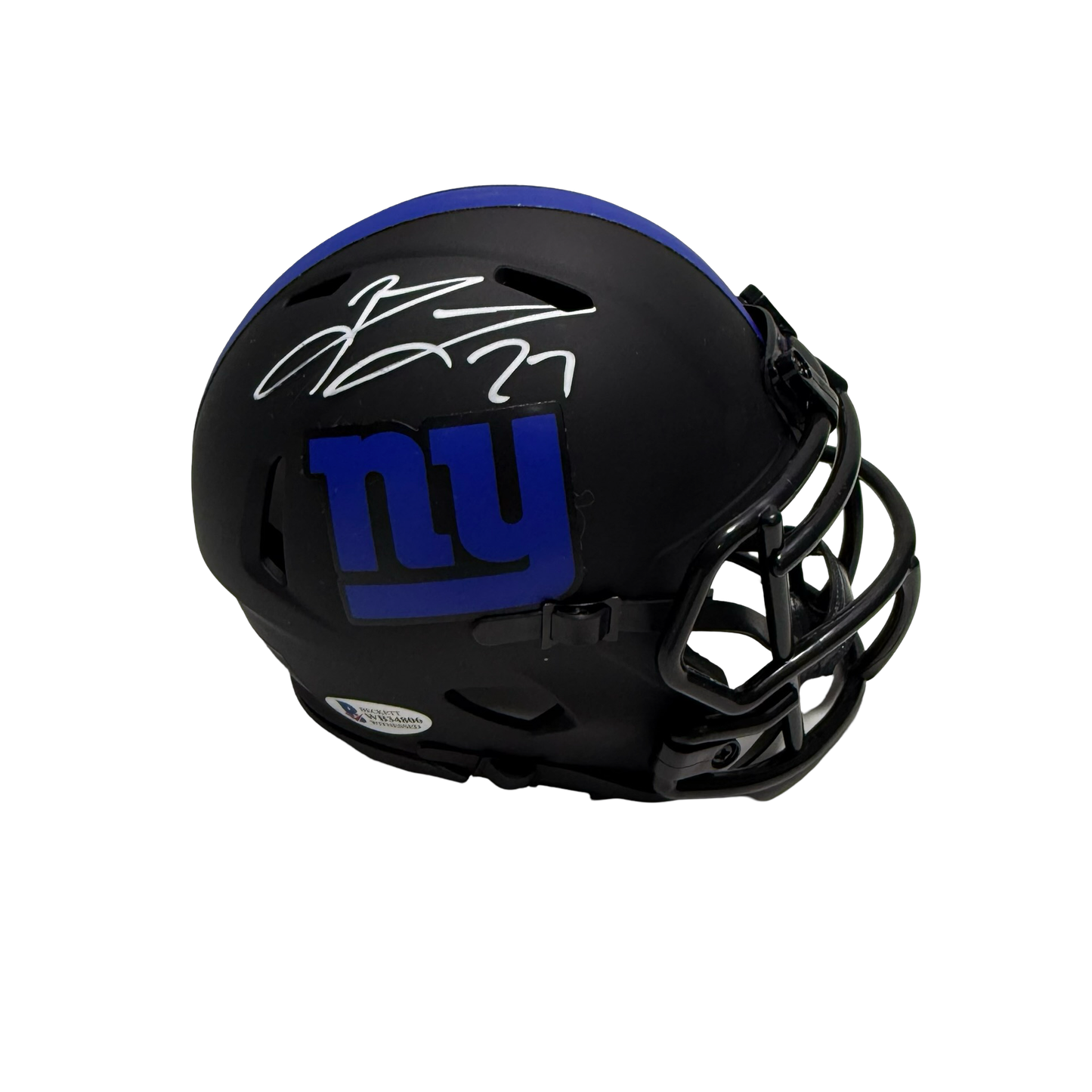 Brandon Jacobs Autographed New York Giants Eclipse Mini Helmet Beckett
