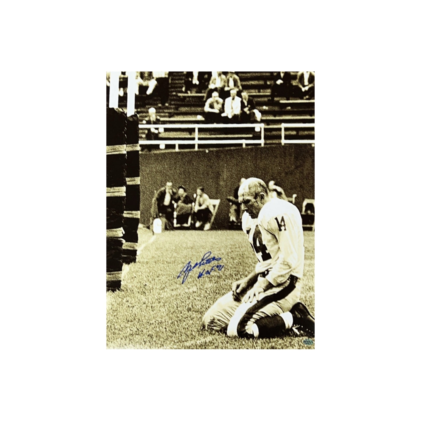 Y.A. Tittle Autographed New York Giants Vertical 16x20 "HOF 71" Inscription Leaf