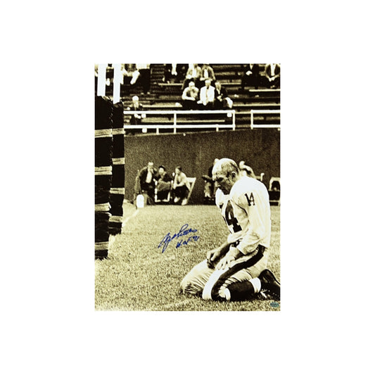 Y.A. Tittle Autographed New York Giants Vertical 16x20 "HOF 71" Inscription Leaf