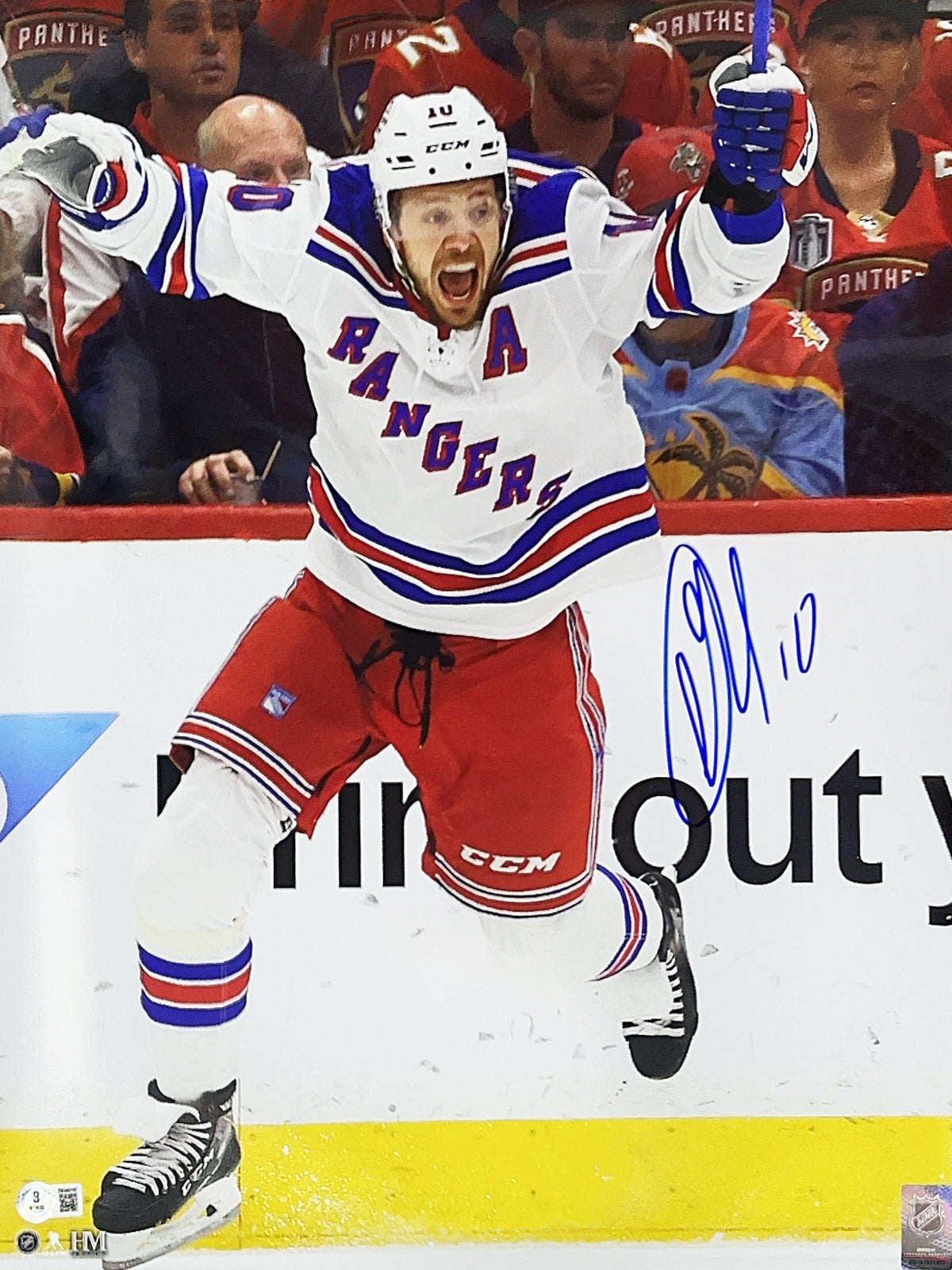 Artemi Panarin Autographed Celebration 11x14 Beckett - Framed