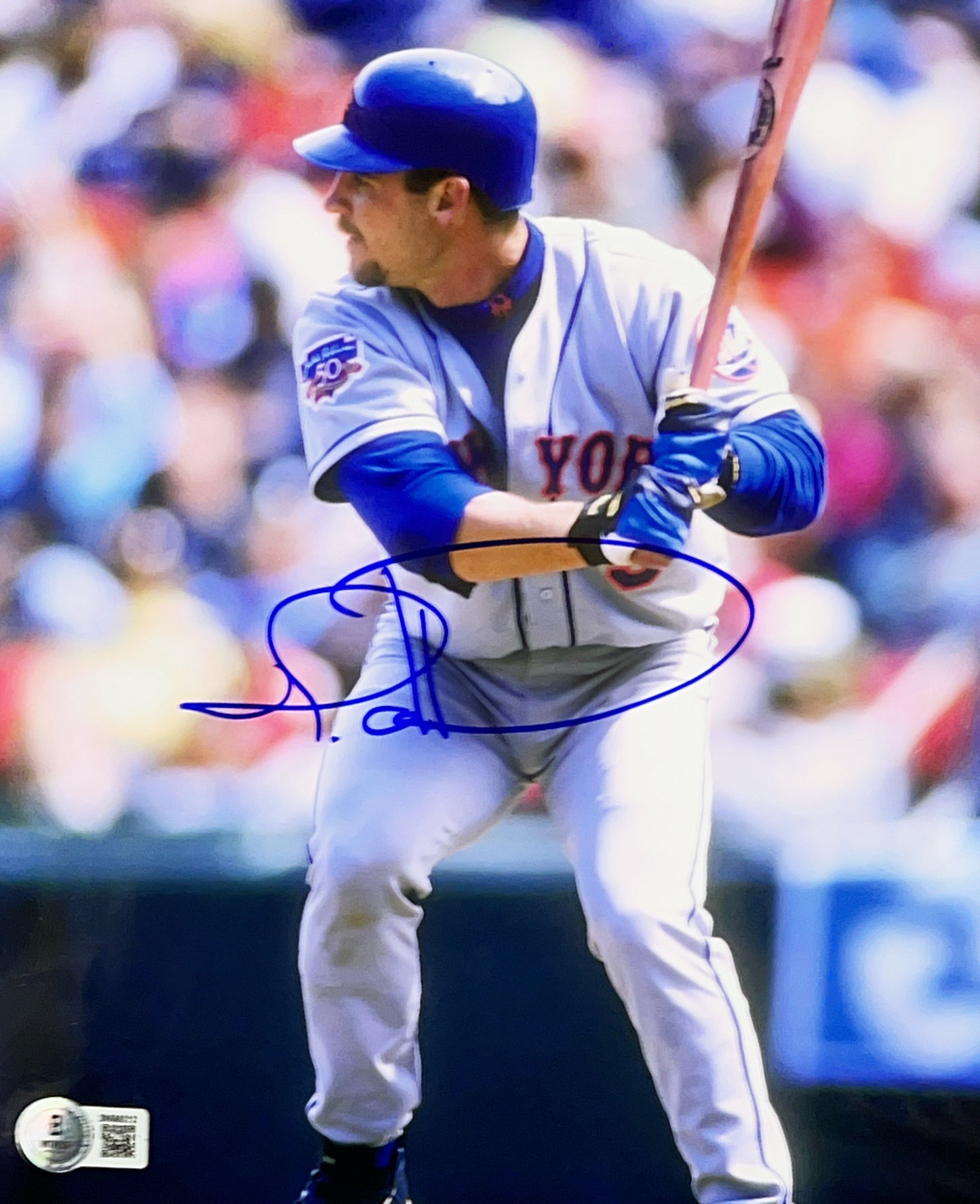 Todd Hundley Autographed New York Mets Vertical Load Swing 8x10 Beckett