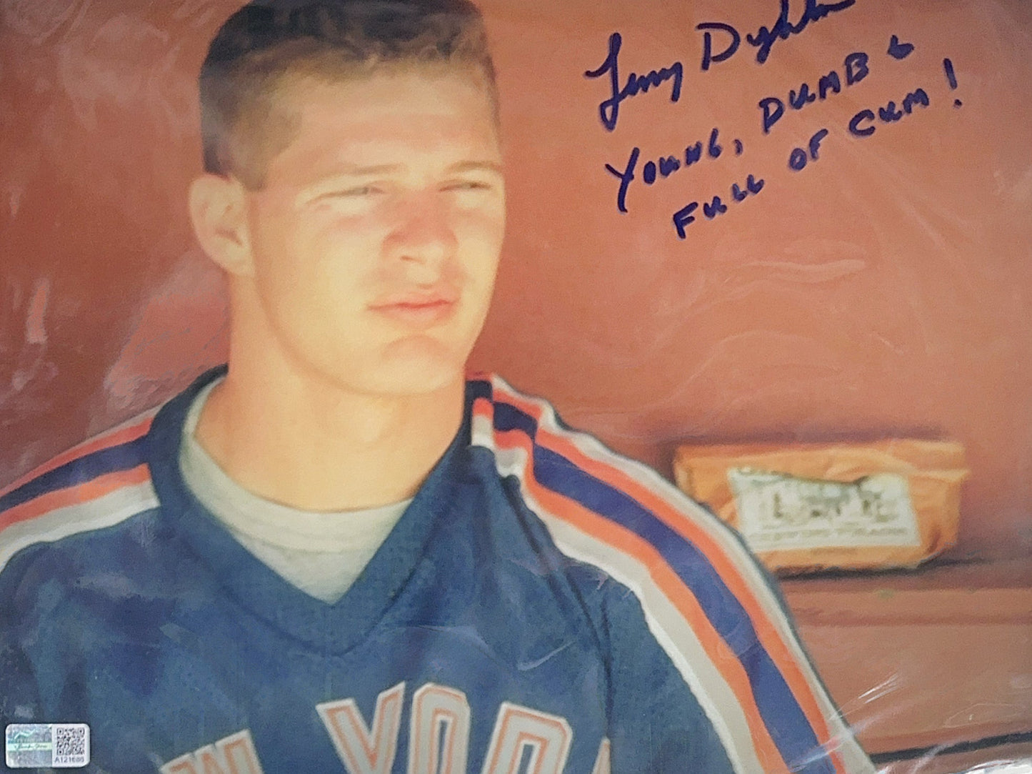 Lenny Dykstra Autographed Headshot "Young, Dumb, Full of C*m" Inscribed 8x10 Steiner CX
