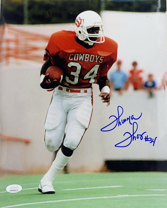 Thurman Thomas Autograohed Oklahoma State Cowboys 11x14 Photo JSA