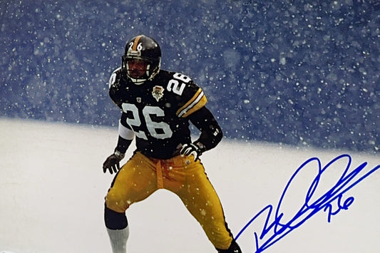 Rod Woodson Autographed Pittsburg Steelers Snow Day Horizontal 11x14 Photo Beckett