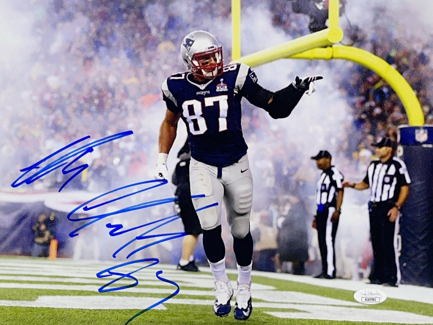 Rob Gronkowski Autographed New England Patriots Smoke 11x14 JSA