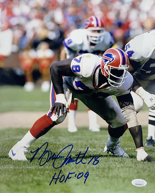 Bruce Smith Autographed Buffalo Bills "HOF '09" Inscribed 11x14 JSA