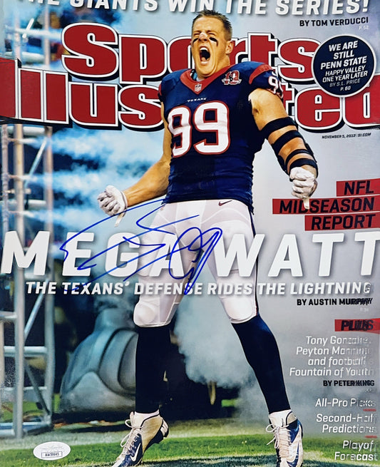 JJ Watt Autographed Houston Texans Sports Illustrated Vertical 11x14 JSA