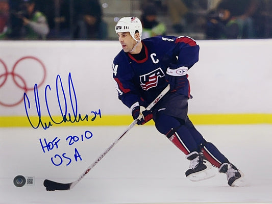 Chris Chelios Autographed Team USA "HOF 2010, USA" Inscribed 11x14 Beckett