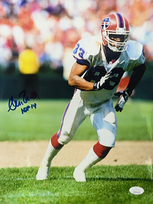 Andre Reed Autographed Buffalo Bills "HOF 14" Inscribed Running Vertical White Jersey 11x14 Photo JSA