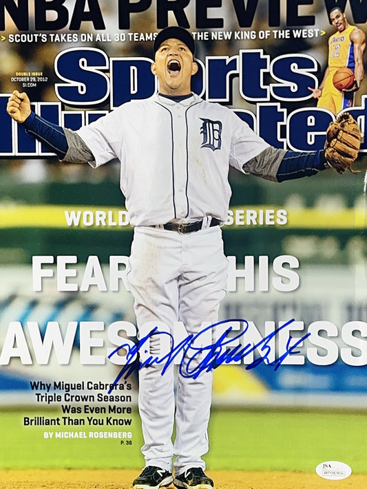 Miguel Cabrera Autographed Detroit Tigers Sports Illustrated Vertical 11x14 JSA COA