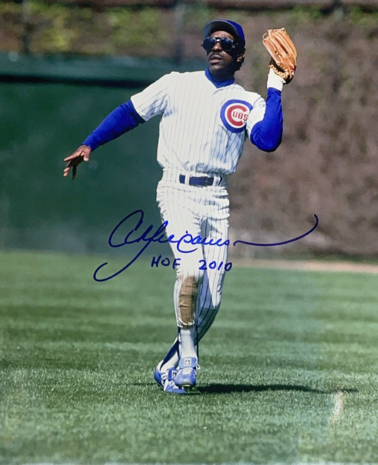 Andre Dawson Autographed Chicago Cubs "HOF 2010" Inscribed Catch in Field 11x14 Photo Beckett BAS