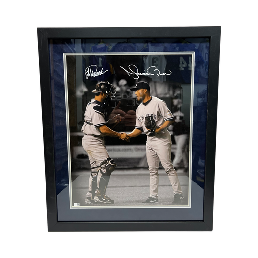 Mariano Rivera & Jorge Posada Autographed New York Yankees Mound Handshake Framed 16x20 Steiner CX