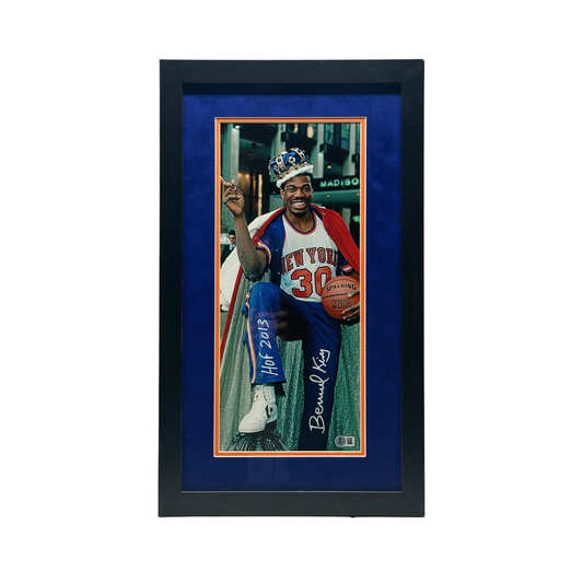 Bernard King Autographed New York Knicks Vertical "HOF 2013" Inscribed 8x18 Beckett - Framed