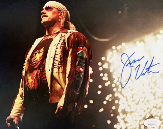 Jesse Ventura Autographed WWE Background Lights 8x10 Photo JSA