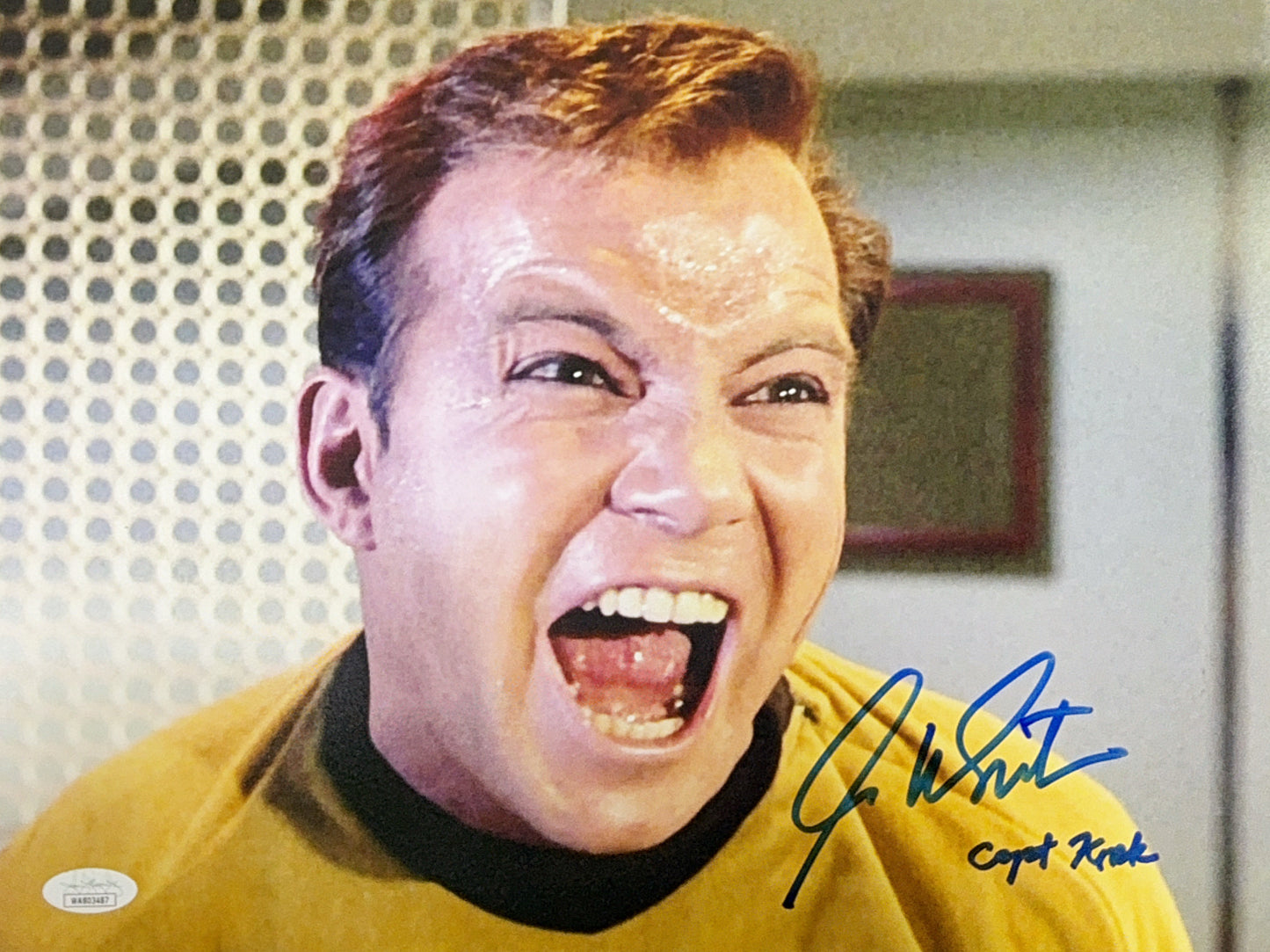 William Shatner Autographed Star Trek "Capt Kirk" Inscribed Scream Horizontal 11x14 JSA