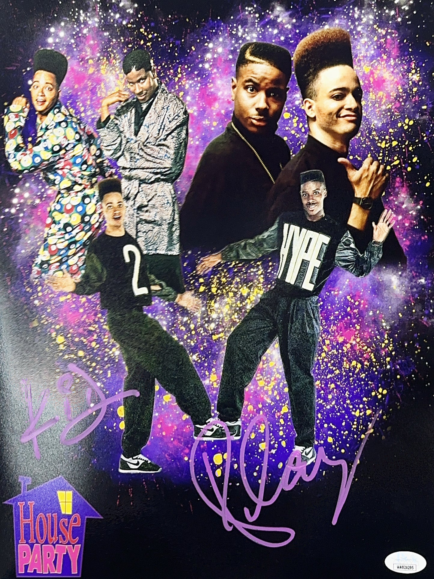 Christopher Reid & Martin Lawrence Kid 'n Play Autographed House Party Edit 11x14 JSA