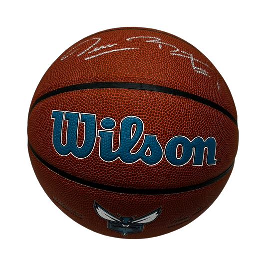 Muggsy Bogues Autographed Charlotte Hornets Wilson Logo Basketball Beckett