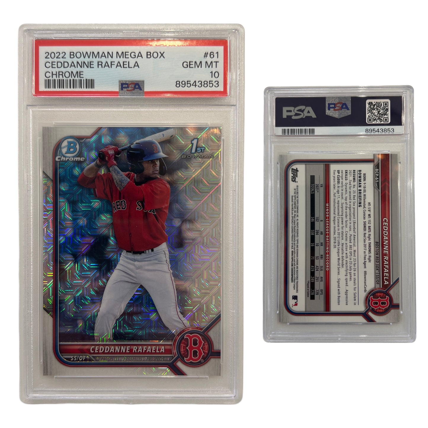 2022 Ceddanne Rafaela Bowman Mega Box Chrome #61 PSA GEM MT 10