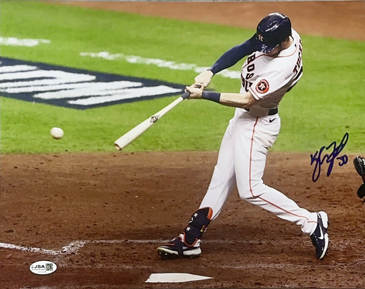 Kyle Tucker Autographed Houston Astros Swing 11x14 Photo JSA