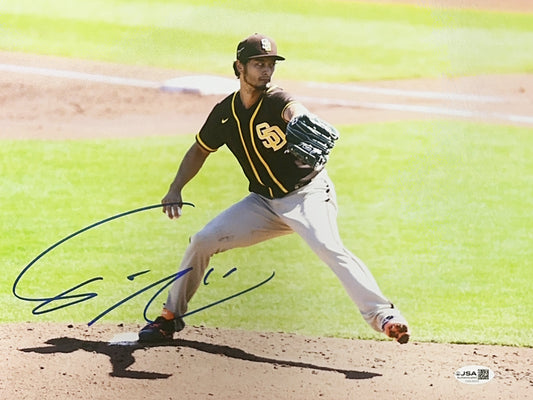 Yu Darvish Autographed San Diego Padres Load Step 11x14 Photo JSA