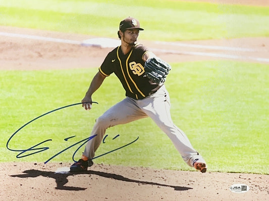 Yu Darvish Autographed San Diego Padres Load Step 11x14 Photo JSA