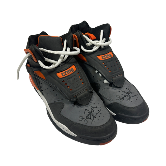 Larry Johnson Autographed Grey Converse Cons Aero Jam Beckett