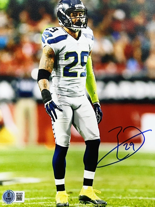 Earl Thomas III Autographed Seattle Seahawks Standing On Field 8x10 Photo Beckett