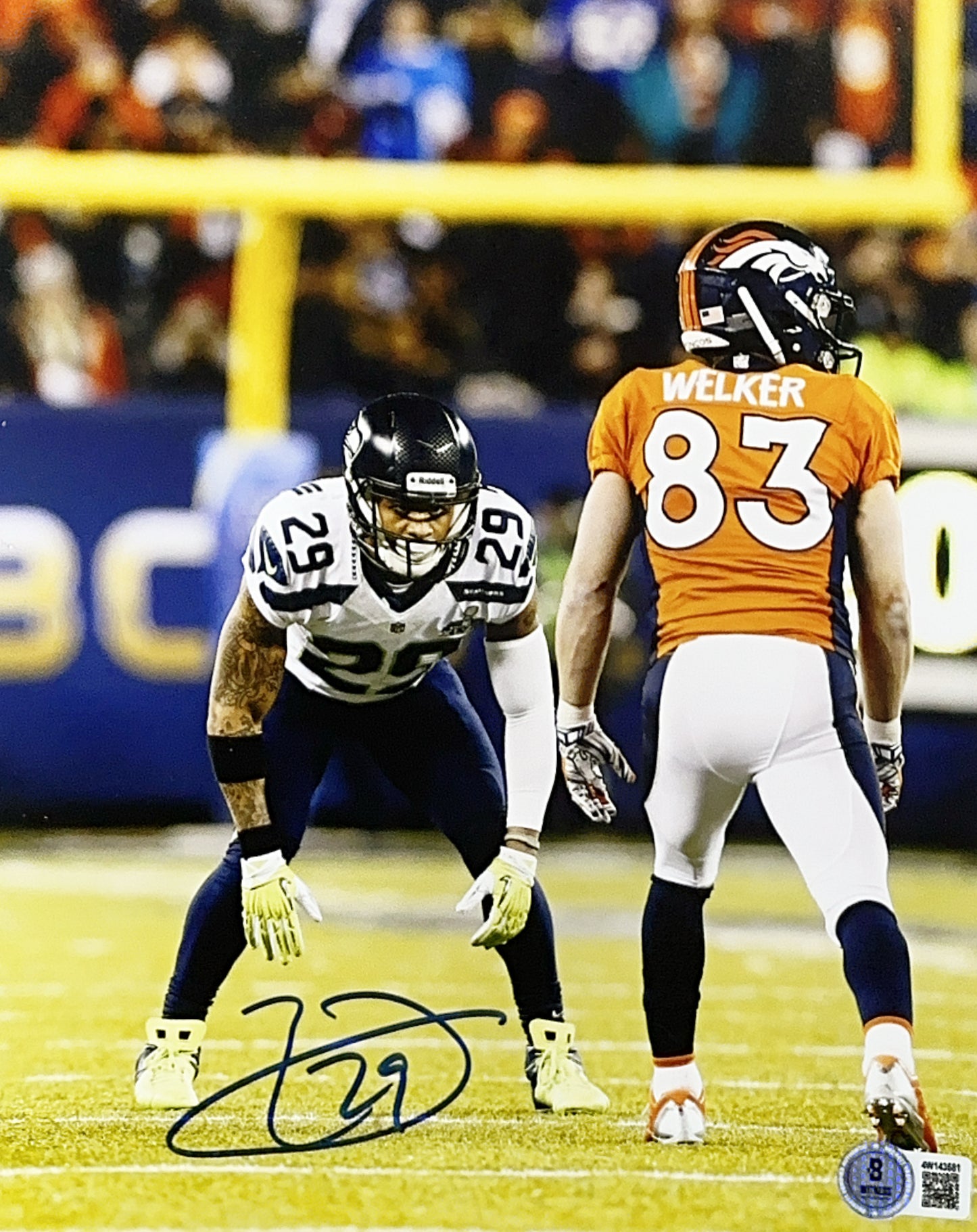 Earl Thomas III Autographed Seattle Seahawks Line Of Scrimmage 8x10 Photo Beckett