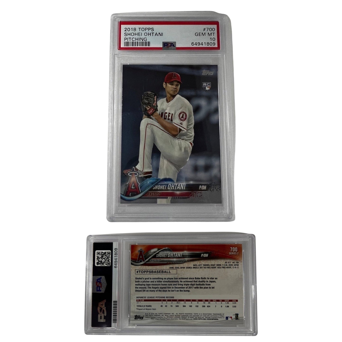 2018 Topps Shohei Ohtani Pitching #700 PSA GEM MT 10