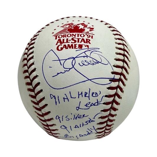 Cecil Fielder Autographed Detroit Tigers 1991 All Star Game Logo Ball "91 AL HR/RBI Leader, 91 Silver Slugger, 91 All Star, Big Daddy" Inscriptions Steiner CX