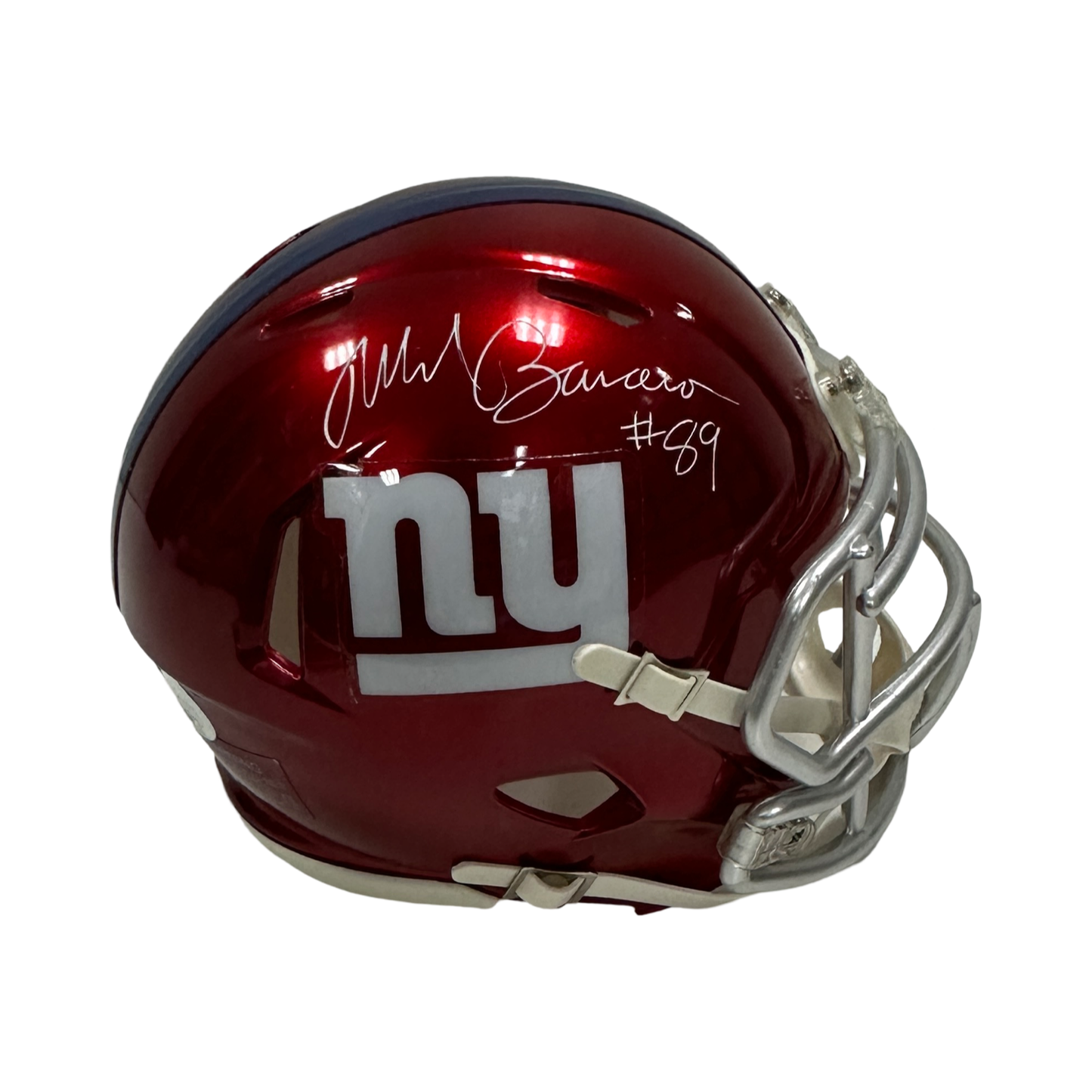 Mark Bavaro Autographed New York Giants Speed Red Mini Helmet JSA